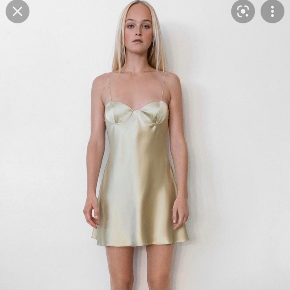 Zara Jewel Strap Satin Slip Dress